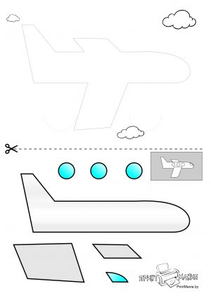Аппликация «Самолет» — скачать и распечатать шаблон