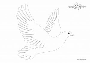 Летящий голубь — трафарет (шаблон) для вырезания