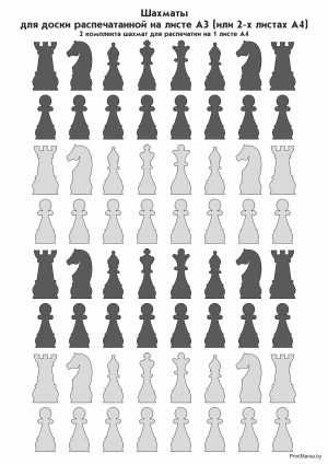 Шахматы: фигуры для распечатки на принтере