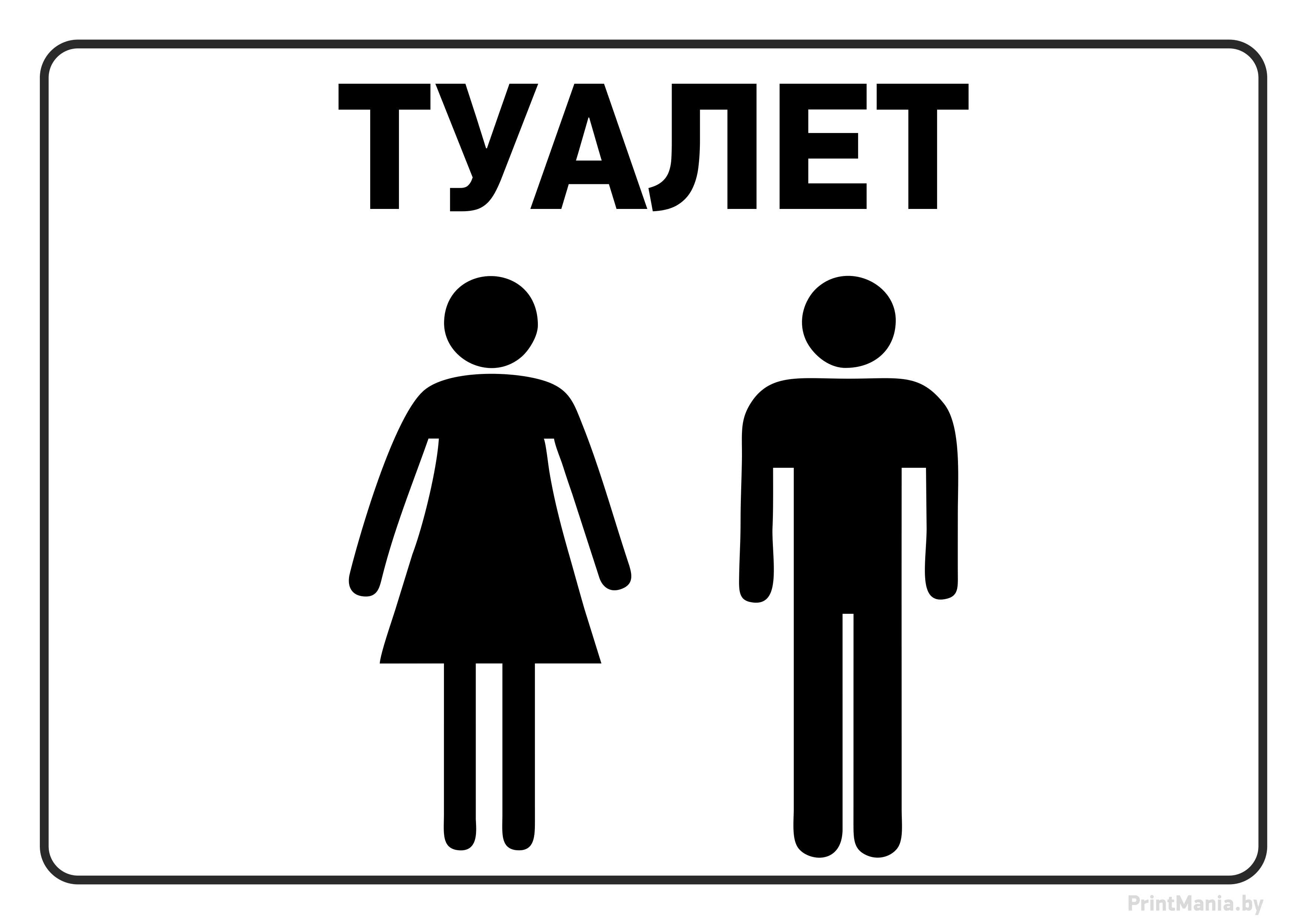 Табличка «Туалет» со значком