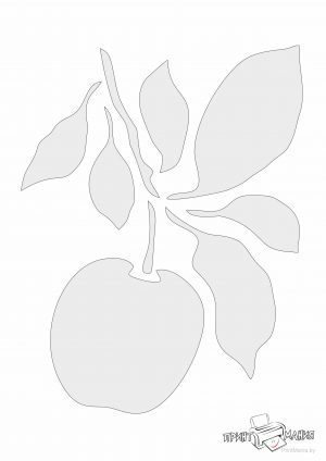 Яблоко на ветке — трафарет для вырезания