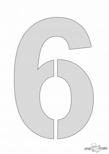 Цифра 6 - трафарет