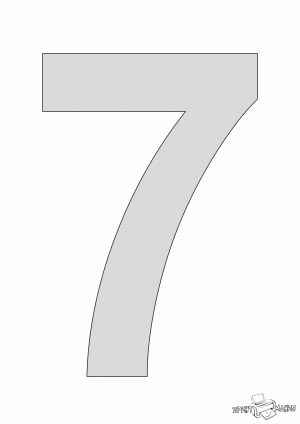Цифра 7 — трафарет для распечатки и вырезания